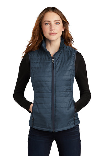 Port Authority® Ladies Packable Puffy Vest with RHAKY logo Embroidery