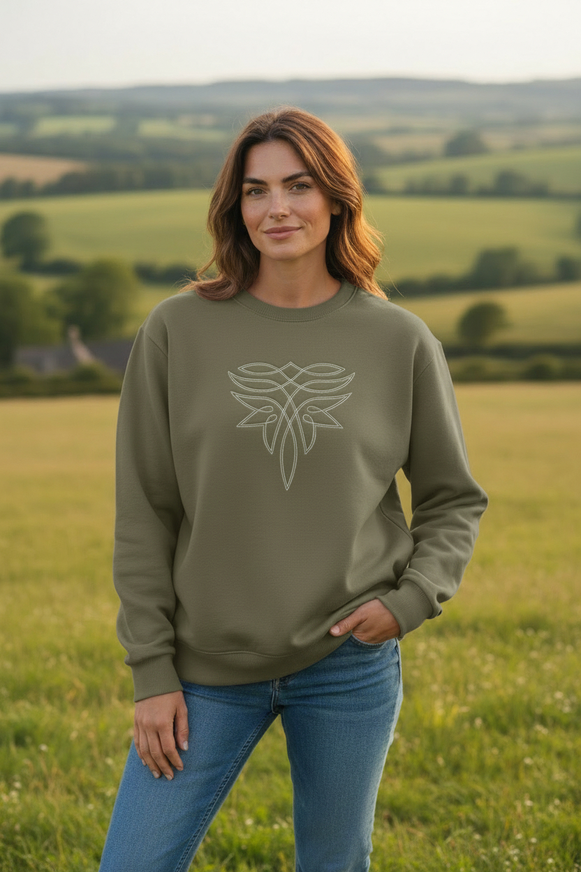 Embroidered Boot Stitch Crew