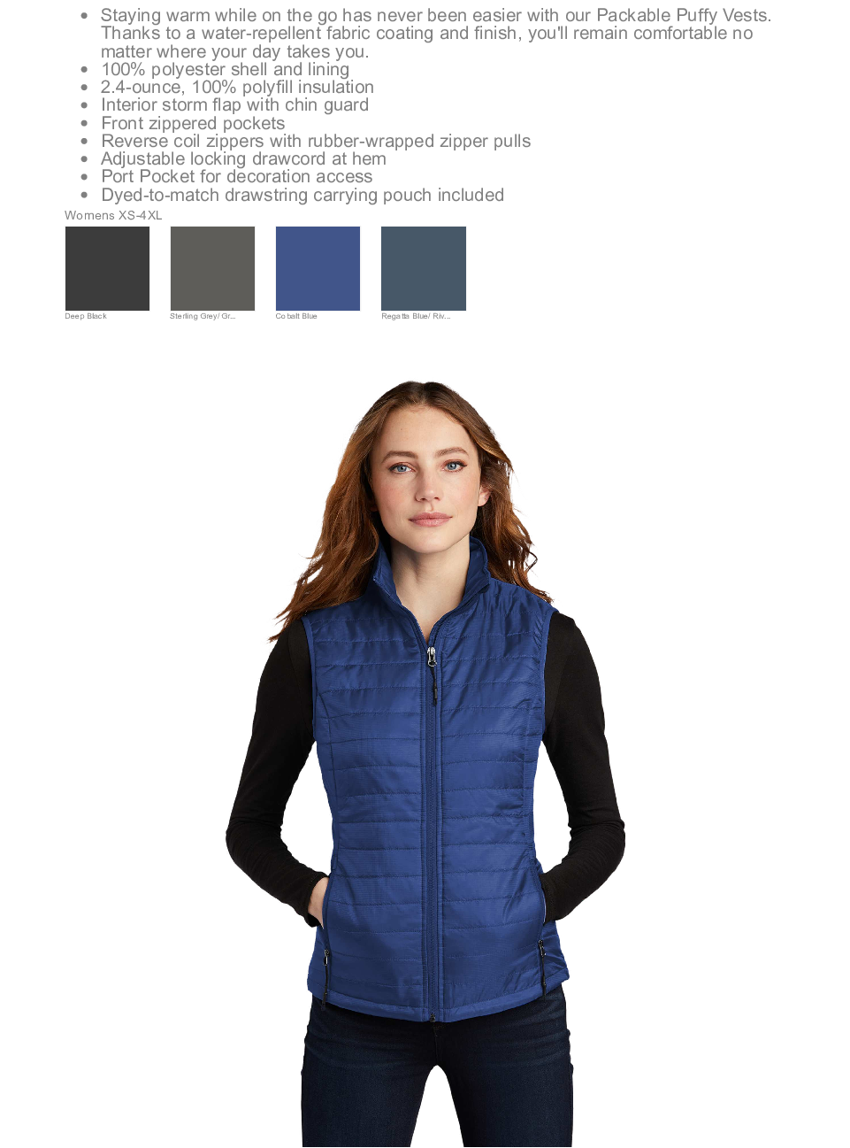 Port Authority® Ladies Packable Puffy Vest with RHAKY logo Embroidery