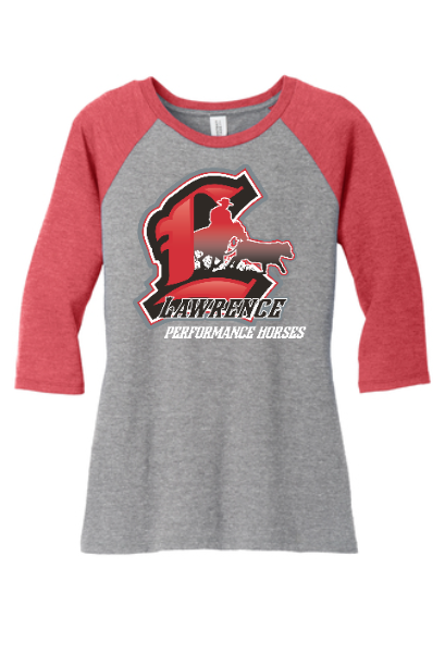 Lawrence Performance Horses original logo District ® Perfect Tri ® 3/4-Sleeve Raglan